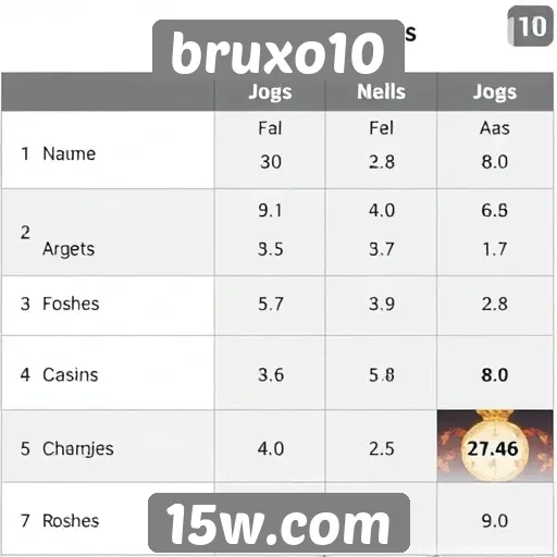 Comparativo entre jogos populares no site Bruxo10